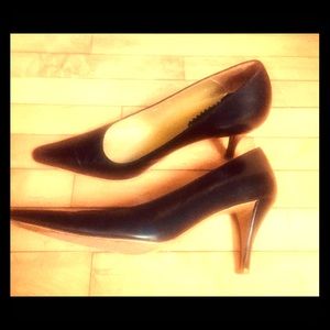 Charles Jourdan Black leather high heel pumps 6.5